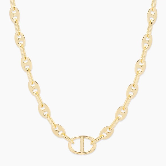 Gorjana 18k Gold Plated Port Mariner Link Chain Necklace for the Maximalist - Picture 2 of 3